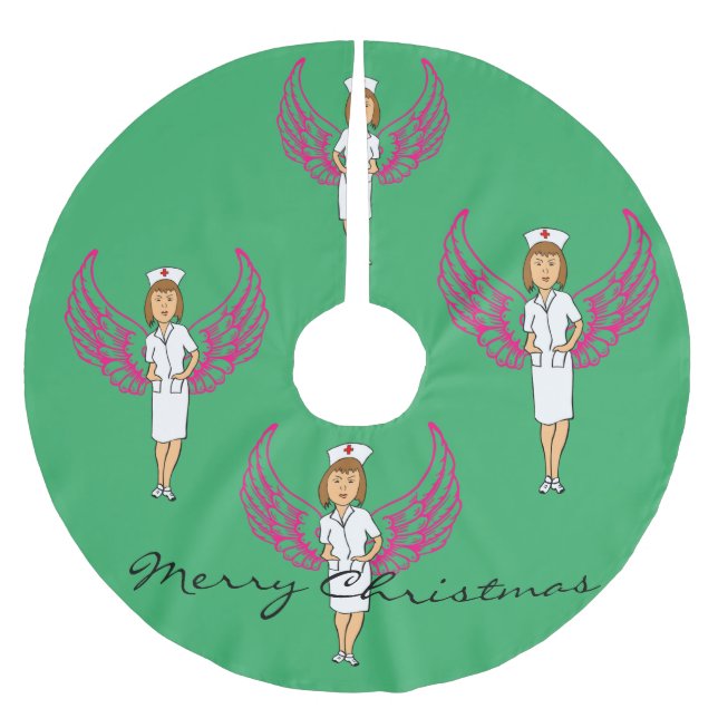 Nurse Angel Wings Thunder_Cove Brushed Polyester Tree Skirt (Front)