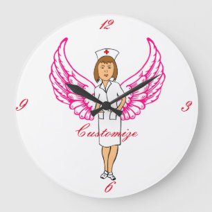 Nurse Angel Wings Thunder_Cove Large Clock