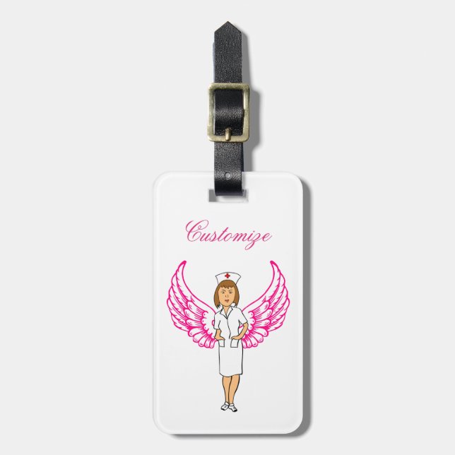 Nurse Angel Wings Thunder_Cove Luggage Tag (Front Vertical)