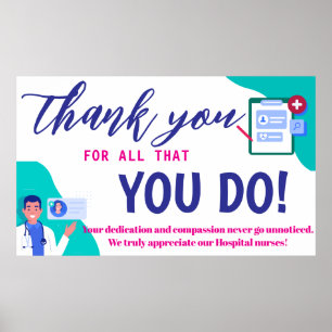 Nurse Appreciation Banner – Thank You Healthcare  Poster