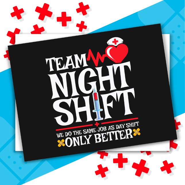 Nurse Appreciation Funny Team Night Shift Nurse Postcard (Creator Uploaded)