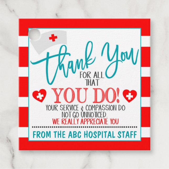 Nurse Appreciation Gift Tag (Front)