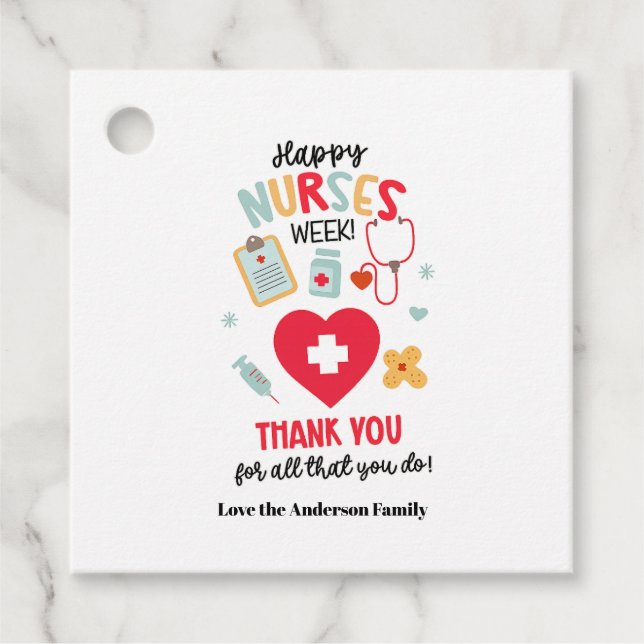 NURSE Appreciation Gift Tag Happy Nurses Week Gift (Front)
