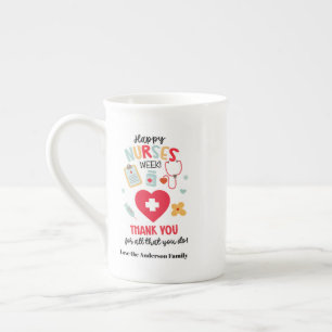 NURSE Appreciation Gift Tag Happy Nurses Week Gift Bone China Mug