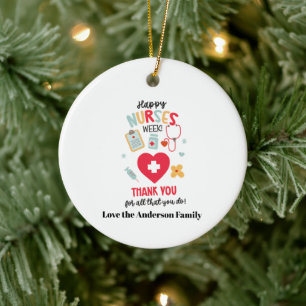 NURSE Appreciation Gift Tag Happy Nurses Week Gift Ceramic Tree Decoration