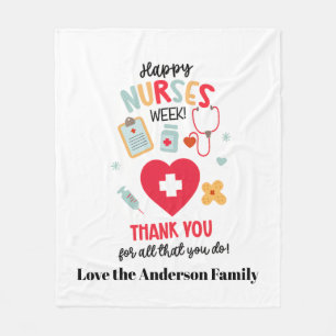 NURSE Appreciation Gift Tag Happy Nurses Week Gift Fleece Blanket