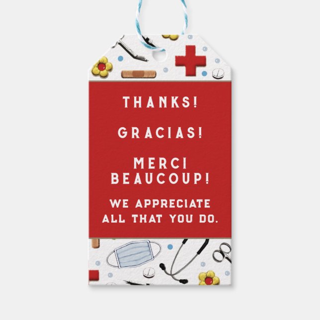Nurse Appreciation Thank You Gift Tags (Front)