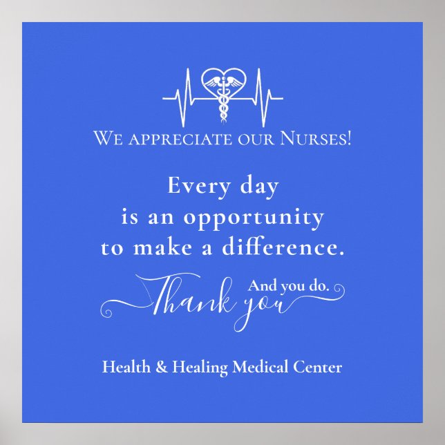 Nurse Appreciation Thank You Personalised Poster (Front)