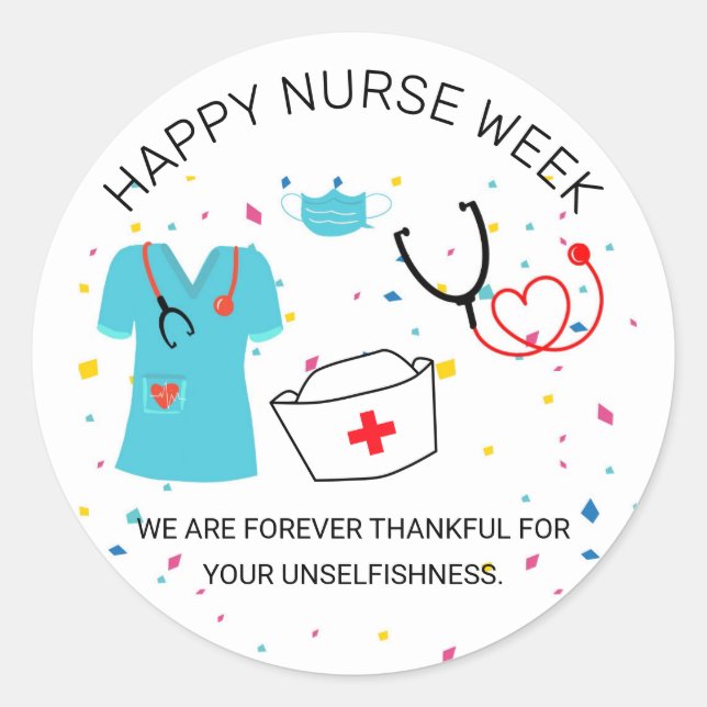 Nurse appreciation week sticker, nurse children cl classic round sticker (Front)