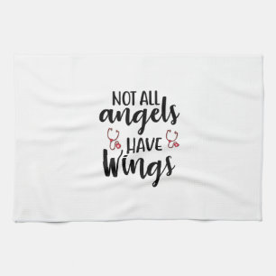 Nurse Art Not All Angels Have Wings Tea Towel