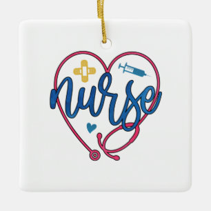 Nurse Art Nurse Ceramic Ornament