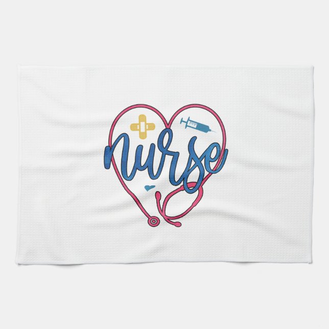 Nurse Art Nurse Tea Towel (Horizontal)