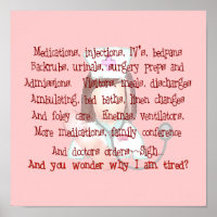 Nurse Art Poem (Frameable) "I'm Tired"