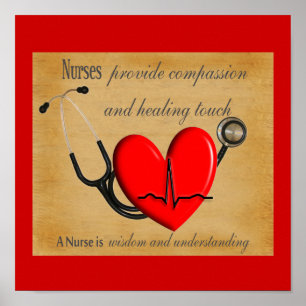 NURSE Art Poster "Compassion Healing Wisdom"