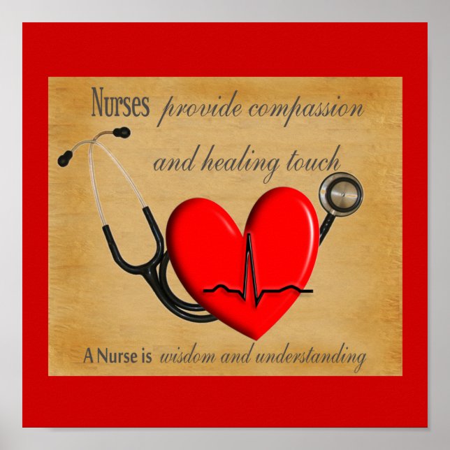 NURSE Art Poster "Compassion Healing Wisdom" (Front)