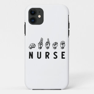 Nurse ASL hand sign language Nursing Grad RN gifts iPhone 11 Case