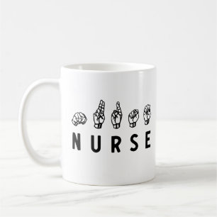 Nurse ASL hand sign language Nursing Grad RN gifts Coffee Mug