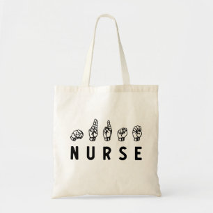 Nurse ASL hand sign language Nursing Grad RN gifts Tote Bag