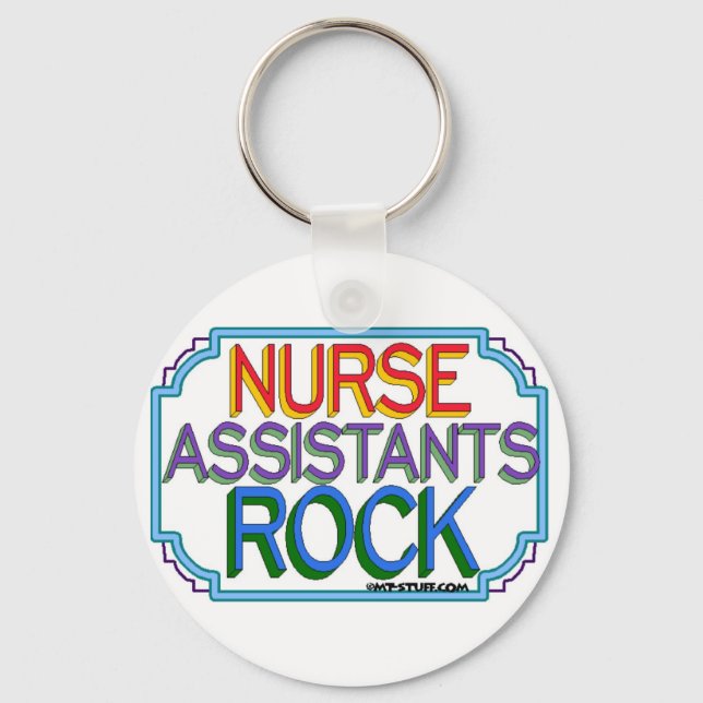 Nurse Assistants Rock Key Ring (Front)