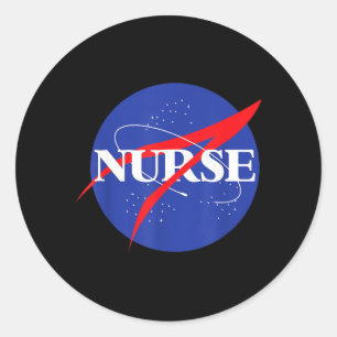Nurse Astronaut Novelty Retro For Outer Space Classic Round Sticker
