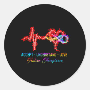 Nurse Autism Accept Understand Love Autism Awarene Classic Round Sticker
