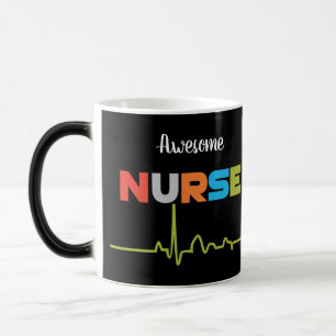 Nurse Awesome Fun Letters Black Mug