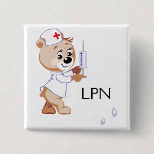 Nurse Bear 15 Cm Square Badge