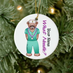 Nurse Bear Ceramic Tree Decoration