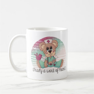 Nurse Bear Cute Modern Work Of Heart Coffee Mug