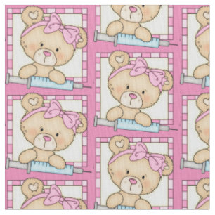 Nurse Bear Pima cotton fabric
