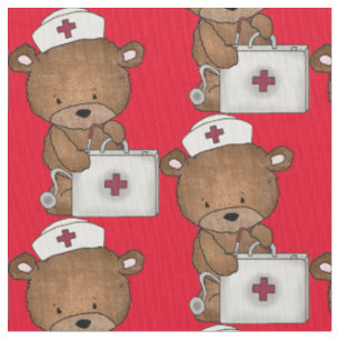 Nurse Bear Pima cotton Fabric