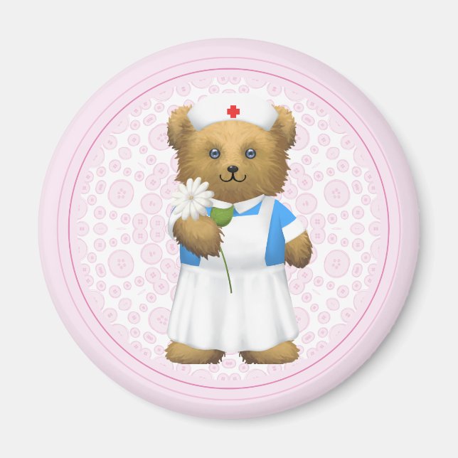 Nurse Bear - Teddy Bear Magnet (Front)