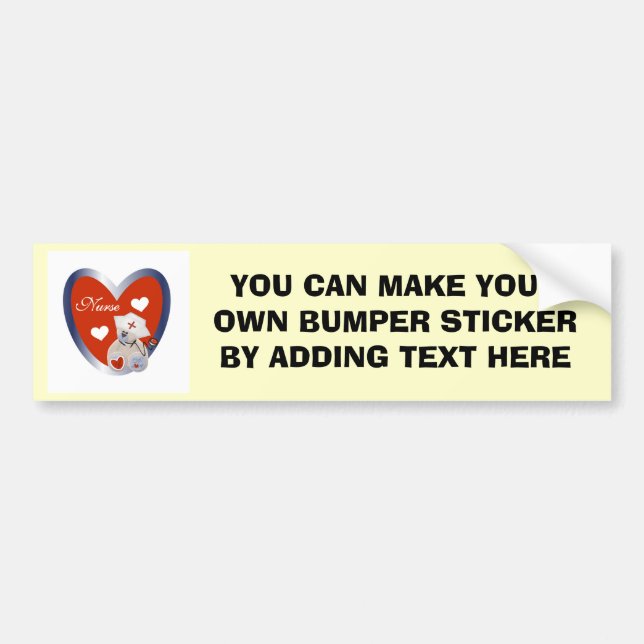 Nurse Bear With Heart T-shirts and Gifts Bumper Sticker (Front)