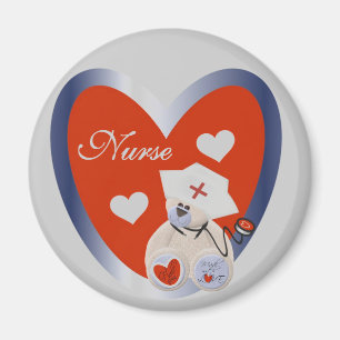 Nurse Bear With Heart T-shirts and Gifts Magnet