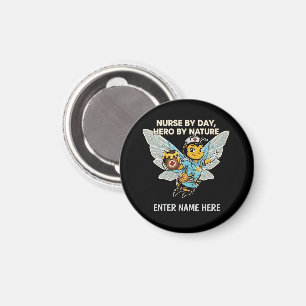 Nurse Bee Hero Retro Cartoon Medical Healthcare  Magnet