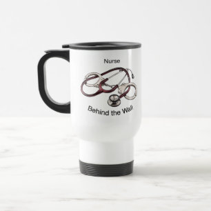 Nurse Behind the Wall White Travel Mug