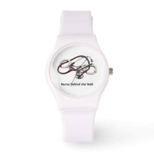 Nurse Behind the Wall white wrist watch