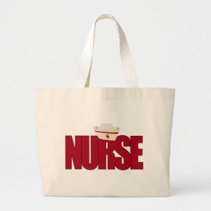 NURSE BIGRED with Cap Large Tote Bag