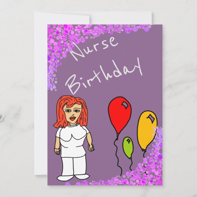 Nurse birthday invitation (Front)