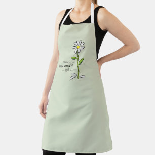 Nurse Birthday Religious Green Daisy Personalised Apron