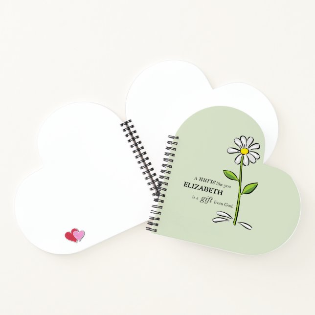 Nurse Birthday Religious Green Daisy Personalised Notebook (Inside)