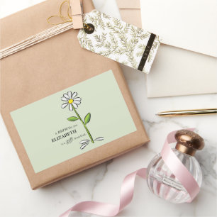 Nurse Birthday Religious Green Daisy Personalised Rectangular Sticker