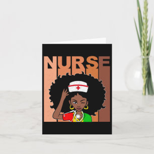 Nurse Black History 2024 Afro Melanin Black Woman  Card