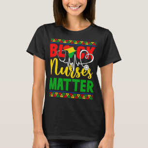Nurse Black Woman Magic Afro Melanin Queen Black H T-Shirt