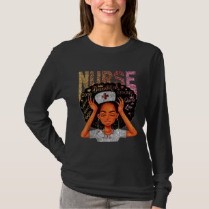 Nurse Black Woman Magic Afro Melanin Queen Black H T-Shirt