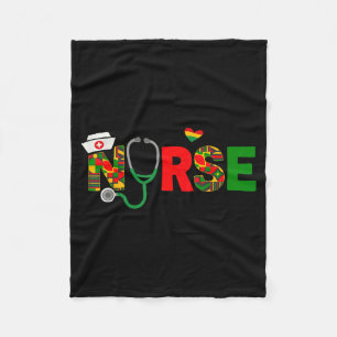 Nurse Black Women Juneteenth Fleece Blanket