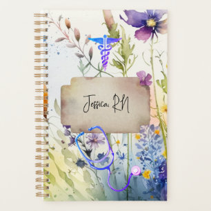 Nurse Boho Medical Wildflower Floral Healthcare Planner