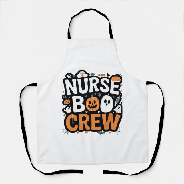 Nurse Boo Crew  Halloween Healthcare Hero  Spooky  Apron (Front)