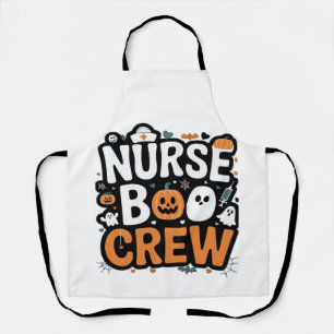 Nurse Boo Crew Halloween Healthcare Hero Spooky Apron