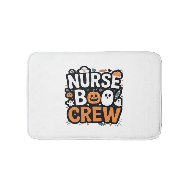 Nurse Boo Crew  Halloween Healthcare Hero  Spooky  Bath Mat (Front)